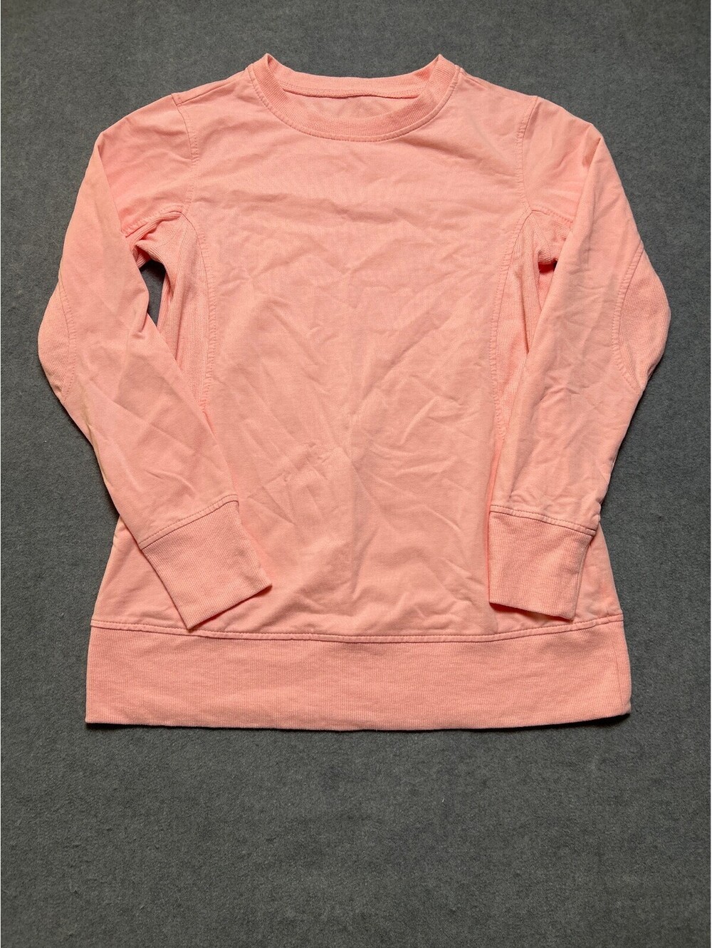 Womens Small Pink Crewneck Pullover Long Sleeve Athleisure Lounge Top